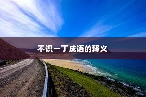 不识一丁成语的释义