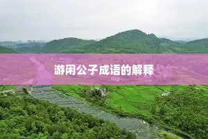 游闲公子成语的解释 游闲公子成语的解释