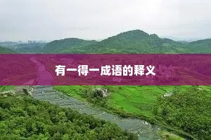 有一得一成语的释义
