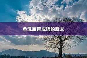 鱼沉雁杳成语的释义 鱼沉雁杳成语的释义