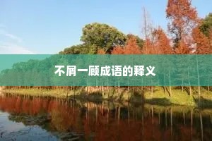 不屑一顾成语的释义