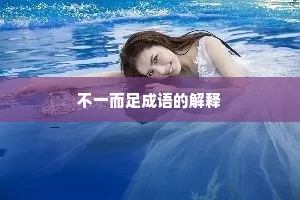 不一而足成语的解释