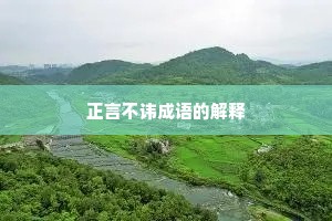 正言不讳成语的解释 正言不讳成语的解释