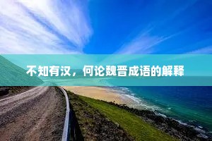 不知有汉，何论魏晋成语的解释
