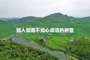 知人知面不知心成语的拼音