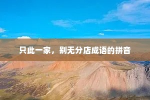 只此一家，别无分店成语的拼音