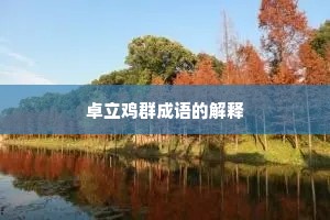 卓立鸡群成语的解释