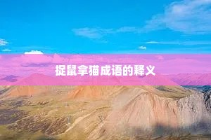 捉鼠拿猫成语的释义