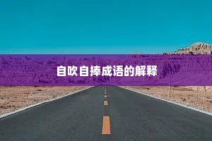 自吹自捧成语的解释