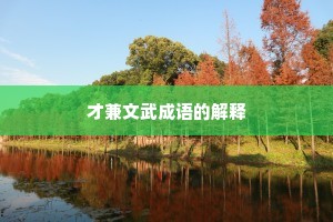 才兼文武成语的解释