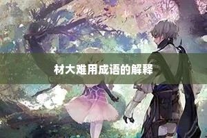 材大难用成语的解释