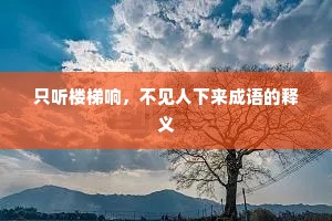 只听楼梯响，不见人下来成语的释义