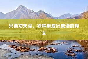 只要功夫深，铁杵磨成针成语的释义