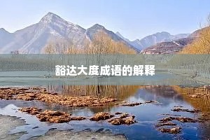 豁达大度成语的解释