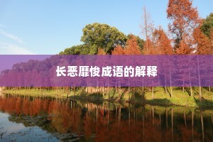 长恶靡悛成语的解释
