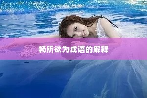 畅所欲为成语的解释