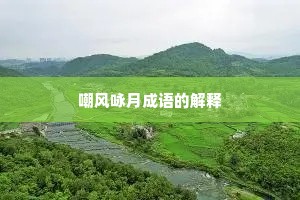 嘲风咏月成语的解释