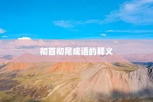 彻首彻尾成语的释义