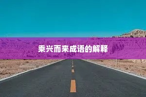 乘兴而来成语的解释