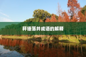 秤锤落井成语的解释