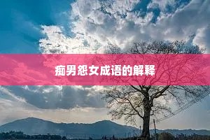 痴男怨女成语的解释