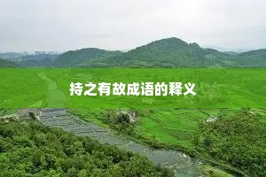 持之有故成语的释义