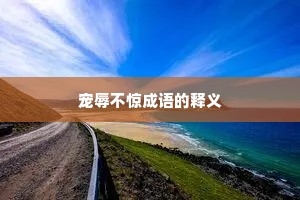 宠辱不惊成语的释义