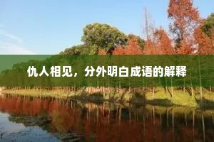 仇人相见，分外明白成语的解释