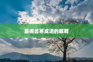 唇揭齿寒成语的解释