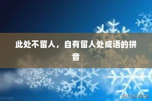 此处不留人，自有留人处成语的拼音