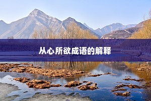 从心所欲成语的解释
