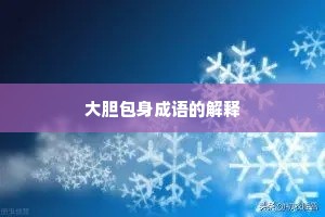 大胆包身成语的解释