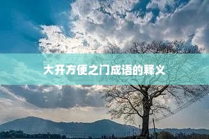 大开方便之门成语的释义