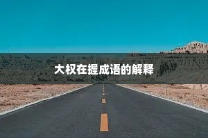大权在握成语的解释