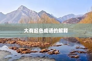 大有起色成语的解释