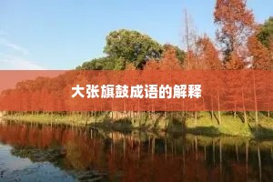 大张旗鼓成语的解释