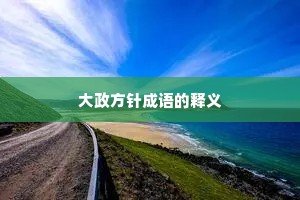大政方针成语的释义