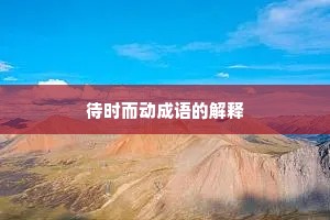 待时而动成语的解释
