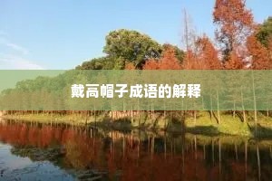 戴高帽子成语的解释