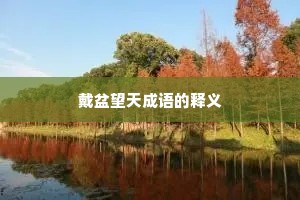 戴盆望天成语的释义