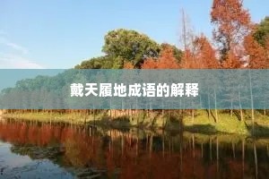 戴天履地成语的解释