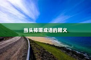 当头棒喝成语的释义