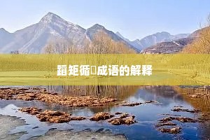 蹈矩循彟成语的解释