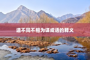 道不同不相为谋成语的释义