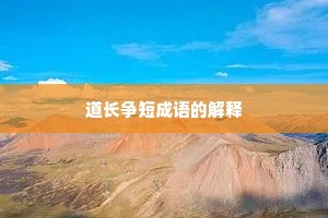 道长争短成语的解释