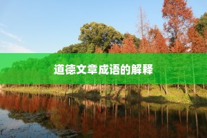 道德文章成语的解释