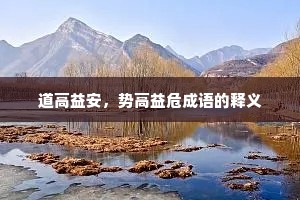 道高益安，势高益危成语的释义