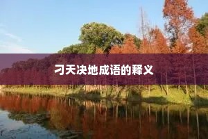 刁天决地成语的释义