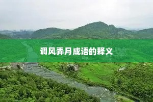 调风弄月成语的释义