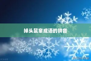 掉头鼠窜成语的拼音